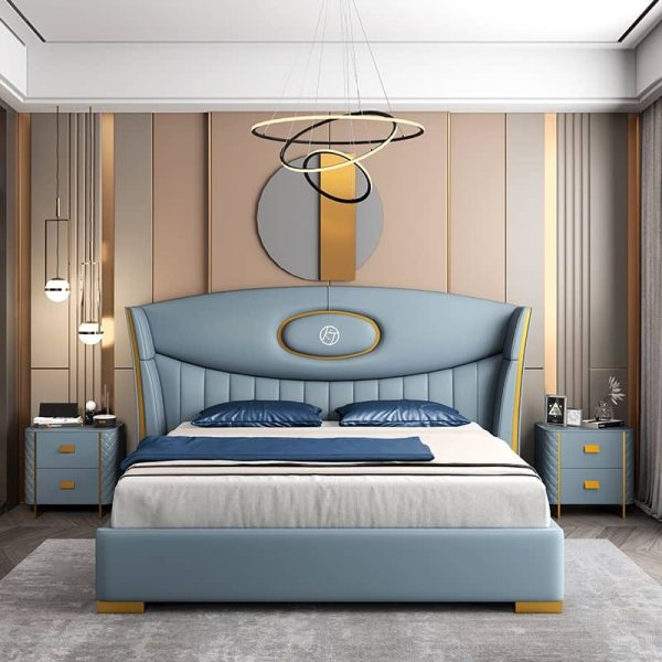Geng Series” I Premium Leather 6ft by 6ft KingSize Bedframe With 2 Bedsides - Image 2